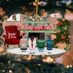 Personalized Side by Side or Miles Apart Ceramic Hanging Ornament with Names Christmas Gift for Family