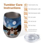Personalizzato Enjoy The Starry Sky Together with Fur Babies Wine Tumbler in acciaio inox per alimenti Regalo di Natale per gli amanti dei cani