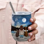 Personalizzato Enjoy The Starry Sky Together with Fur Babies Wine Tumbler in acciaio inox per alimenti Regalo di Natale per gli amanti dei cani