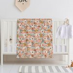Couverture pour bébé personnalisée avec nom et motif floral vintage Cadeau de douche pour nouveau-né et enfant