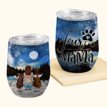 Personalizzato Enjoy The Starry Sky Together with Fur Babies Wine Tumbler in acciaio inox per alimenti Regalo di Natale per gli amanti dei cani