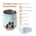 Gepersonaliseerde genieten van zee landschap met mijn harige vrienden Wine Tumbler Food Grade roestvrij staal Verjaardag Kerstcadeau voor hondenliefhe