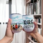 Personalized Enjoy The Natural Scenery Together with Dogs Wine Tumbler Food Grade Stainless Steel Birthday Christmas Gift for Dog Lovers