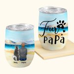 Personalisierte Walking auf einem goldenen Sandstrand mit meinem geliebten Hund Weinbecher Lebensmittelqualität Edelstahl Geburtstag Weihnachtsgeschenk für Hundeliebhaber