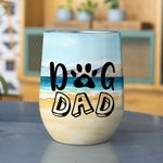 Personalized Walking On A Golden Sandy Beach with My Beloved Dog Wine Tumbler Food Grade Stainless Steel Birthday Christmas Gift for Dog Lovers