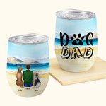Personalized Walking On A Golden Sandy Beach with My Beloved Dog Wine Tumbler Food Grade Stainless Steel Birthday Christmas Gift for Dog Lovers