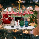 Personalisierte Brüder & Schwestern für immer miteinander verbunden keramischen Ornament mit Namen Weihnachten Geburtstag Erinnerung Geschenk für Fami