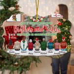 Personalized Side by Side or Miles Apart Ceramic Hanging Ornament with Names Christmas Gift for Family