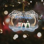 Ornement personnalisé en acrylique de forme irrégulière We're Always With You Cadeau commémoratif de Noël pour la famille et les amis