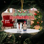 Personalized Life Is Better With Brothers & Sisters Ceramic Ornament with Names Christmas Gift for Family Brothers Sisters