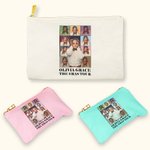 Personalised Eras Tour Poster Photos Cotton Linen Cosmetic Bag with Zipper Christmas Wedding Mother's Day Gift for Friends Sisters Bridesmaids Mom