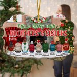 Personalized Life Is Better With Brothers & Sisters Ceramic Ornament with Names Christmas Gift for Family Brothers Sisters