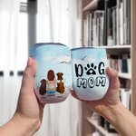 Gepersonaliseerde genieten van zee landschap met mijn harige vrienden Wine Tumbler Food Grade roestvrij staal Verjaardag Kerstcadeau voor hondenliefhe