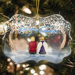 Ornement personnalisé en acrylique de forme irrégulière We're Always With You Cadeau commémoratif de Noël pour la famille et les amis