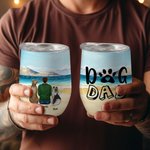 Personalized Walking On A Golden Sandy Beach with My Beloved Dog Wine Tumbler Food Grade Stainless Steel Birthday Christmas Gift for Dog Lovers