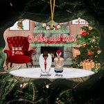 Personalized Side by Side or Miles Apart Ceramic Hanging Ornament with Names Christmas Gift for Family