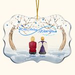 Ornement personnalisé en acrylique de forme irrégulière We're Always With You Cadeau commémoratif de Noël pour la famille et les amis