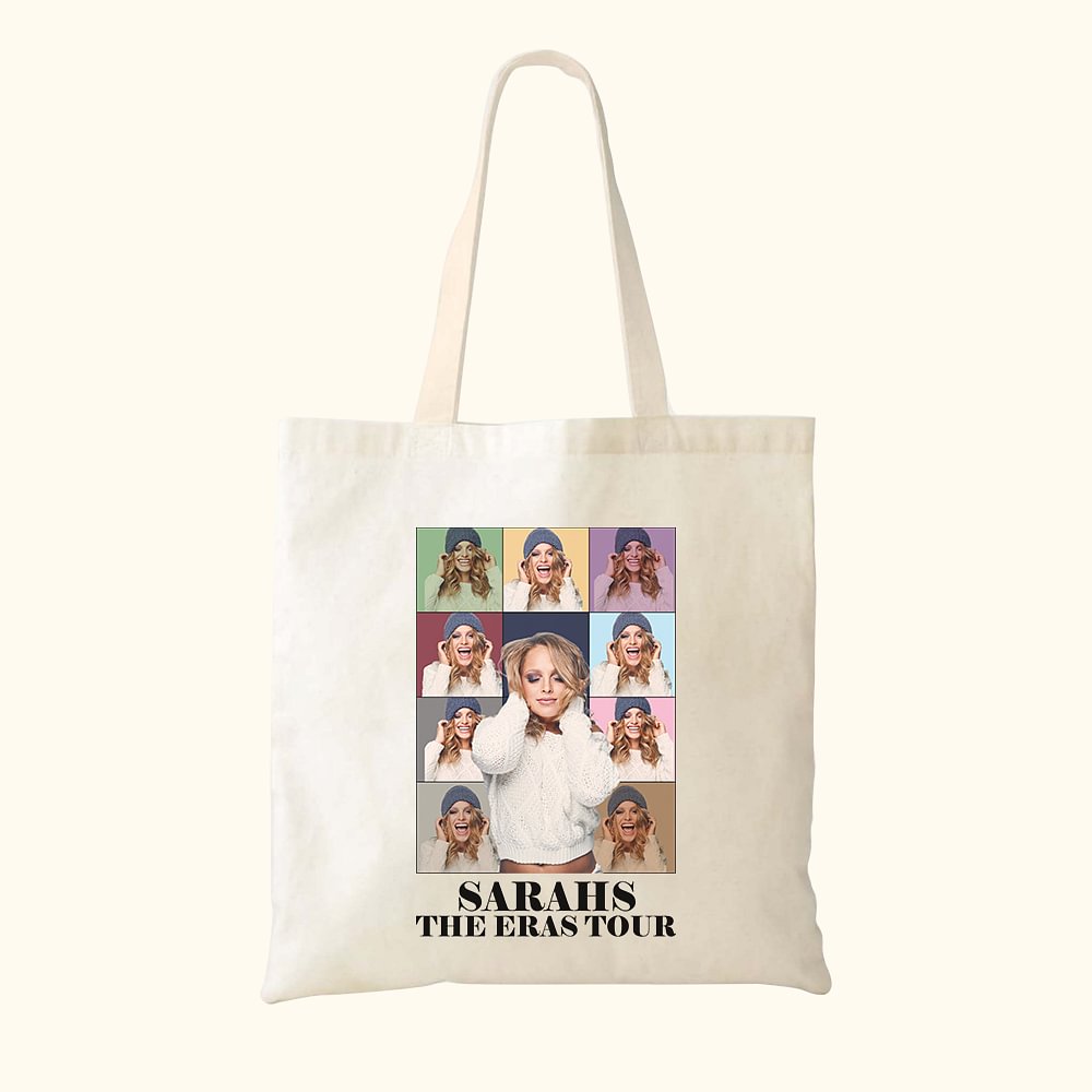 Sac en Toile Personnalisé Style Eras Tour Affiche de Collage de Photos Cadeau Anniversaire Fête pour Femme