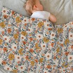 Couverture pour bébé personnalisée avec nom et motif floral vintage Cadeau de douche pour nouveau-né et enfant