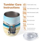 Personalisierte Walking auf einem goldenen Sandstrand mit meinem geliebten Hund Weinbecher Lebensmittelqualität Edelstahl Geburtstag Weihnachtsgeschenk für Hundeliebhaber