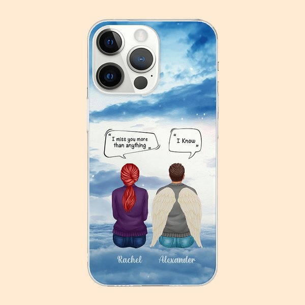 Personalisierte Ich vermisse dich mehr als alles, was ich weiß iPhone Telefon Fall Weihnachten Memorial Geschenk für Familie