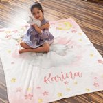 Personalized Sweet Dreams Baby Elephant Blanket with Name Home Decoration Christmas Gift  Birthday Gift for kid