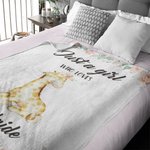 Couverture personnalisée Just A Girl Who Loves Giraffe Floral Blanket with Name Birthday Gift for Girls (Une fille qui aime la girafe, cadeau d'annive