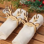 Personalisierte Weihnachten Hirsch hölzerne Serviette Ring mit Namen graviert Weihnachtsdekoration Versammlung Urlaub Tisch decken Geschenk für Famili