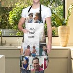 Gepersonaliseerd 11 Foto's Collagepatroon Waterdicht Schort met Verstelbare Riemen en Grote Zak Kerstcadeau Verjaardagscadeau voor Kookliefhebber Fami
