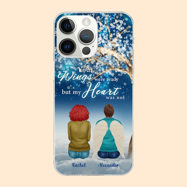 Personalisierte Ihre Flügel waren bereit, aber unsere Herzen waren nicht Handy-Tasche Weihnachtsgeschenk für Freunde Familie