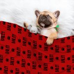 Personalised Cute Paw Print Soft Pet Name Blanket for Car Lap Sofa Birthday Christmas Gift for Cat Dog Pet Lover