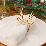 Personalisierte Weihnachten Hirsch hölzerne Serviette Ring mit Namen graviert Weihnachtsdekoration Versammlung Urlaub Tisch decken Geschenk für Famili