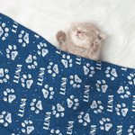 Personalisierte Niedliche Weiche Haustierdecke mit Pfotenabdruck und Namen Geburtstag Weihnachten Geschenk für Katze- und Hundbesitzer Tierliebhaber
