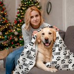 Personalisierte Niedliche Weiche Haustierdecke mit Pfotenabdruck und Namen Geburtstag Weihnachten Geschenk für Katze- und Hundbesitzer Tierliebhaber