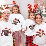 Personalized Lovely Pet Portrait Christmas Unisex Sweatshirt Christmas Gift for Family Kid Cat Dog Lover