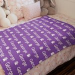 Personalised Cute Paw Print Soft Pet Name Blanket for Car Lap Sofa Birthday Christmas Gift for Cat Dog Pet Lover