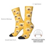 Chaussettes en Coton Personnalisées avec 1-3 Photos d'Animal de Compagnie Cadeau Noël Anniversaire pour Amoureux des Animaux