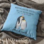 Coussin personnalisé pour les pingouins qui trouvent leur partenaire et qui restent ensemble pour toujours Coussin jeté Cadeau d'anniversaire de Noël Cadeau de Saint-Valentin pour un couple