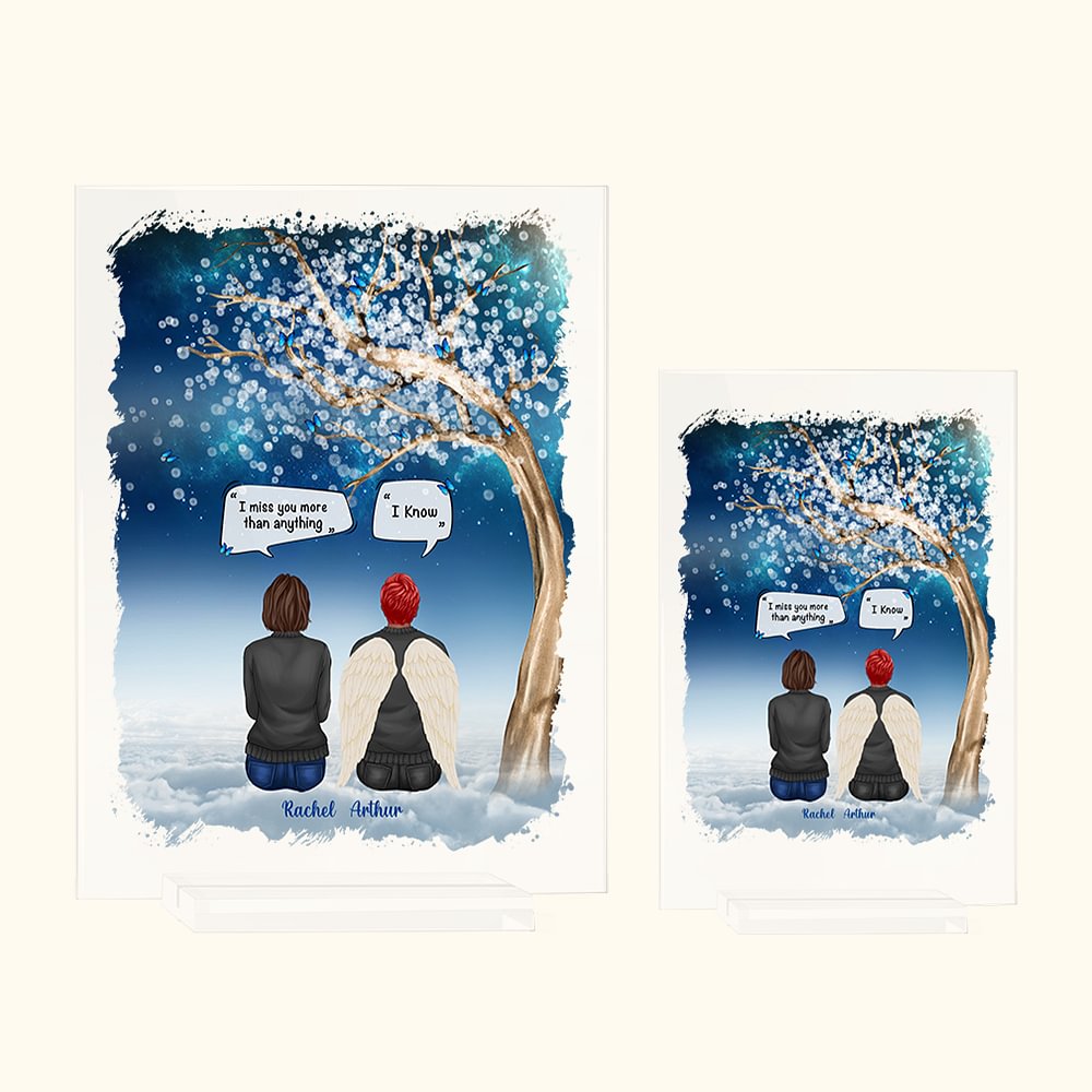 Plaque acrylique personnalisée Tu nous manques plus que tout Je sais Petits papillons Cadeau commémoratif pour famille Amis
