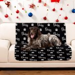 Personalised Cute Paw Print Soft Pet Name Blanket for Car Lap Sofa Birthday Christmas Gift for Cat Dog Pet Lover