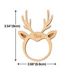 Personalisierte Weihnachten Hirsch hölzerne Serviette Ring mit Namen graviert Weihnachtsdekoration Versammlung Urlaub Tisch decken Geschenk für Famili