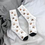Chaussettes en Coton Personnalisées avec 1-3 Photos d'Animal de Compagnie Cadeau Noël Anniversaire pour Amoureux des Animaux