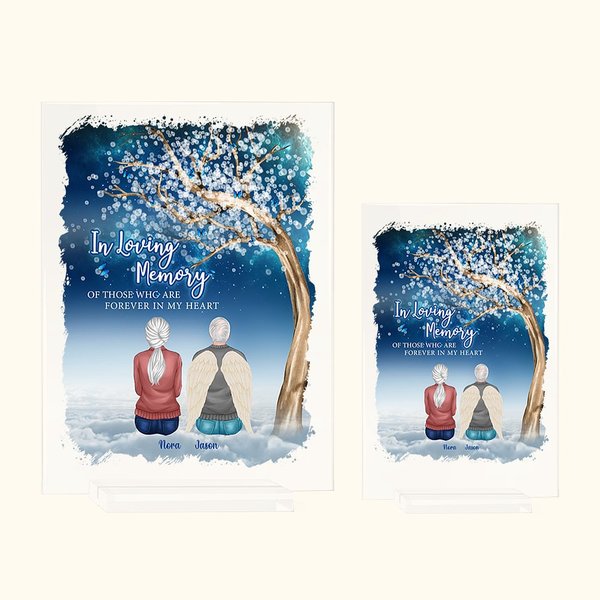 Personalised In Loving Memory Of Those Who Are Forever In My Heart Butterflies Acrylic Plaque 2-6 People Housewarming Memorial Gift for Family Friends