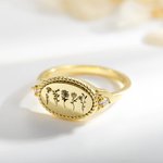 Gepersonaliseerde Meervoudige Geboorte Bloemen Ring Familie Bloemen Sieraden Verjaardag Moederdag Cadeau voor haar