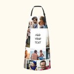 Gepersonaliseerd 11 Foto's Collagepatroon Waterdicht Schort met Verstelbare Riemen en Grote Zak Kerstcadeau Verjaardagscadeau voor Kookliefhebber Fami