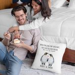 Coussin personnalisé pour les pingouins qui trouvent leur partenaire et qui restent ensemble pour toujours Coussin jeté Cadeau d'anniversaire de Noël Cadeau de Saint-Valentin pour un couple