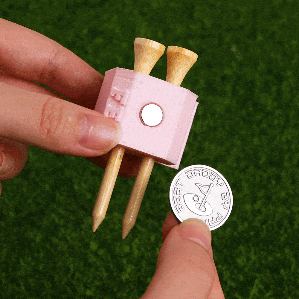 Clip Magnétique Tee de Golf Personnalisé avec Lettres en Impression 3D Cadeau Anniversaire Fête des Pères pour Amateur de Golf