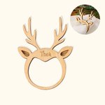 Personalisierte Weihnachten Hirsch hölzerne Serviette Ring mit Namen graviert Weihnachtsdekoration Versammlung Urlaub Tisch decken Geschenk für Famili
