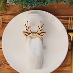Personalisierte Weihnachten Hirsch hölzerne Serviette Ring mit Namen graviert Weihnachtsdekoration Versammlung Urlaub Tisch decken Geschenk für Famili