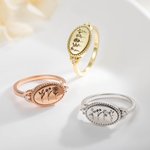 Gepersonaliseerde Meervoudige Geboorte Bloemen Ring Familie Bloemen Sieraden Verjaardag Moederdag Cadeau voor haar